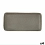 Bandeja de Aperitivos Bidasoa Gio Rectangular Gris 28 x 14 cm Cerámica (4 Unidades) | Tienda24 - Global Online Shop Tienda24.eu