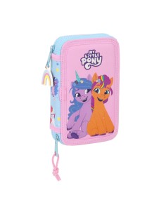 Astuccio Doppio My Little Pony Wild & free Azzurro Rosa 12.5 x 19.5 x 4 cm (28 Pezzi) da My Little Pony, Porta penne - Ref: S...