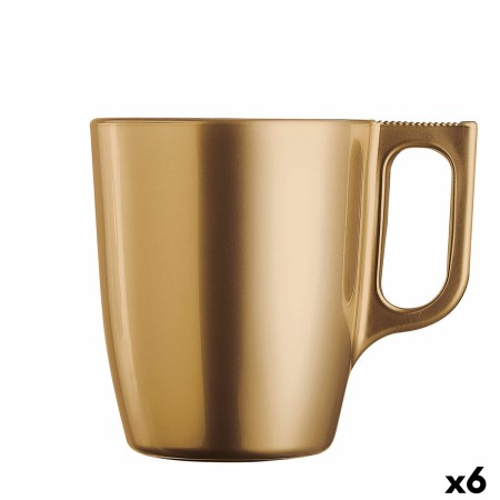 Mug Luminarc Flashy Golden Glass 250 ml (6 Units) by Luminarc, Cups - Ref: S2710376, Price: 22,03 €, Discount: %