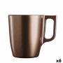 Mug Luminarc Flashy Brown 250 ml Glass (6 Units) by Luminarc, Cups - Ref: S2710384, Price: 22,03 €, Discount: %