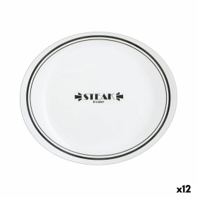 Flat Plate Luminarc Friends Time Bistr White/Black Glass Ø 30 cm Meat (12 Units) by Luminarc, Plates and dishes - Ref: S27105...