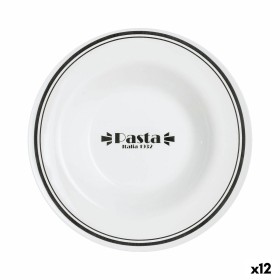 Assiette à pâtes Luminarc Friends Time Bistro Blanc/Noir verre 28,5 cm (12 Unités) de Luminarc, Plats et plateaux - Réf : S27...