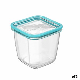 Square Lunch Box with Lid Bormioli Rocco Frigoverre Future Transparent Glass 750 ml (12 Units) by Bormioli Rocco, Food storag...