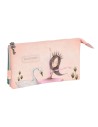 Portatodo Doble Santoro Swan lake Gris Rosa 22 x 12 x 3 cm | Tienda24 Tienda24.eu