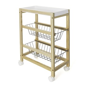 Chariot à légumes Quid Gala Blanc Bois 40,5 x 24 x 60 cm de Quid, Étagères et supports - Réf : S2710806, Prix : 30,96 €, Remi...