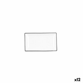 Snack tray Quid Gastro White Black Ceramic 16,5 x 9,5 x 2 cm (12 Units) by Quid, Plates and dishes - Ref: S2710816, Price: 19...