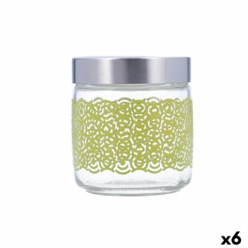 Vaso Giara Verde Vetro 750 ml Con coperchio (6 Unità) di BigBuy Cooking, Barattoli ermetici e accessori - Rif: S2710837, Prez...