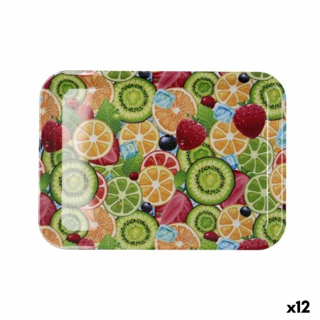 Vassoio per la colazione Quid Habitat Multicolore Plastica 32 x 23 x 1,7 cm Con manici Frutta (12 Unità) di Quid, Piatti e te...