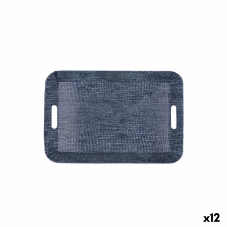 Bandeja de desayuno Quid Habitat Azul Plástico 33 x 23 x 4 cm Con asas Denim (12 Unidades) de Quid, Platos y fuentes - Ref: S...