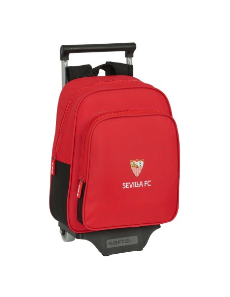 School Rucksack with Wheels Sevilla Fútbol Club Black Red 28 x 34 x 10 cm | Tienda24 Tienda24.eu