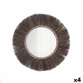 Wall mirror White Brown Mango wood Curve 90 x 60 x 2 cm | Tienda24 - Global Online Shop Tienda24.eu