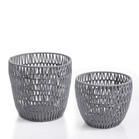 Set di Cestini Vinthera Moa Cotone Metallo 2 Pezzi Grigio di Vinthera, Cesti portaoggetti - Rif: S2711032, Prezzo: 38,85 €, S...