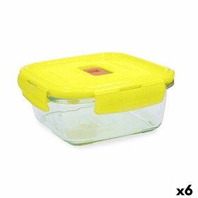 Lancheira Hermética Luminarc Pure Box Holy Amarelo Vidro Quadrado 1,22 L (6 Unidades) Luminarc - 1