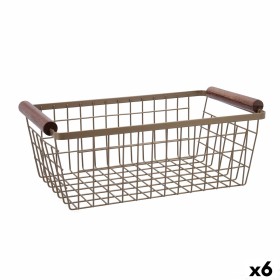 Multi-purpose basket Bidasoa Tiara Steel Copper 32 x 26 x 8 cm (6 Units) by Bidasoa, Water Glasses - Ref: S2711285, Price: 47...