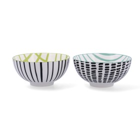 Set of bowls Bidasoa Zigzag Multicolour Ceramic 15 x 15 x 7,3 cm (2 Pieces) by Bidasoa, Plates and dishes - Ref: S2711389, Pr...