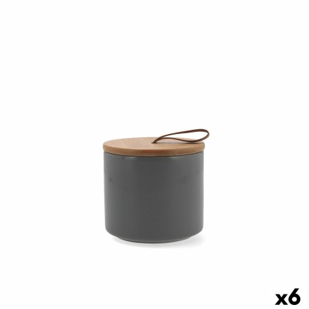 Jar Quid Ozon Grey Ceramic 10,4 x 10 cm (6 Units) | Tienda24 - Global Online Shop Tienda24.eu