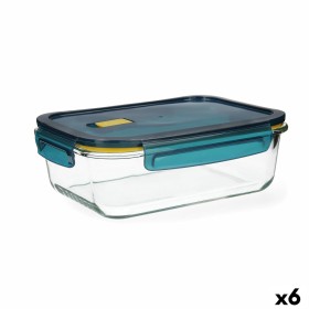 Fiambrera Hermética Quid Astral Azul Vidrio 1,52 L 23 x 17,5 x 8,4 cm (6 Unidades) de Quid, Almacenamiento de alimentos - Ref...