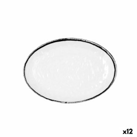 Piatto da pranzo Quid Select Filo Bianco Nero Plastica 21,3 x 15 cm (12 Unità) di Quid, Piatti e teglie - Rif: S2711483, Prez...