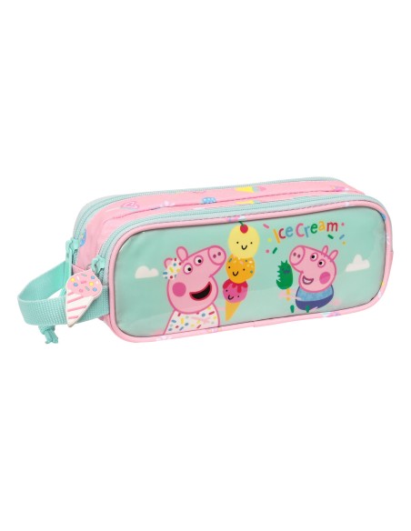 Portatodo Doble Peppa Pig Ice cream Rosa Menta 21 x 8 x 6 cm | Tienda24 Tienda24.eu