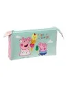 Trousse Fourre-Tout Double Peppa Pig Ice cream Rose Menthe 22 x 12 x 3 cm | Tienda24 Tienda24.eu