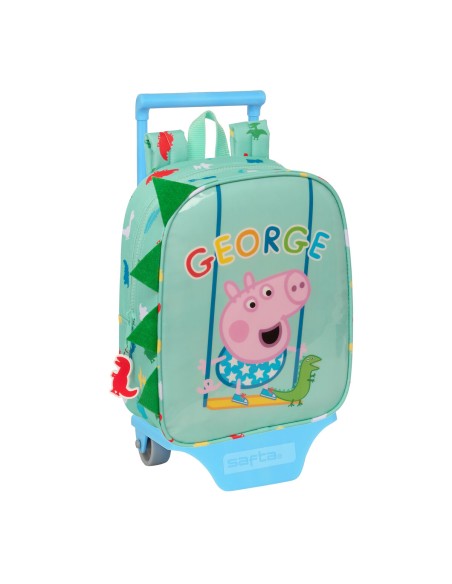 Schulrucksack mit Rädern Peppa Pig grün 22 x 27 x 10 cm | Tienda24 Tienda24.eu