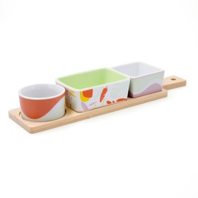 Set para servir Quid Kaleido Multicolor Madera 32 x 8 x 4,6 cm 4 Piezas de Quid, Platos y fuentes - Ref: S2711572, Precio: 9,...