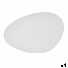 Bandeja de Aperitivos Bidasoa Fosil Blanco Cerámica Alúmina Ovalada 39,1 x 26,3 x 3,4 cm (4 Unidades) de Bidasoa, Platos y fu...