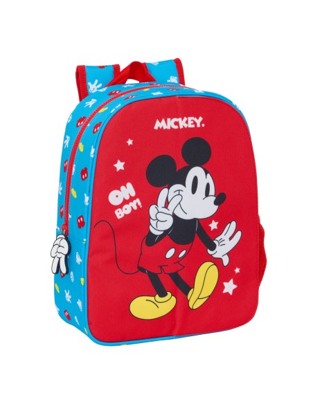 Mochila Escolar Mickey Mouse Clubhouse Fantastic Azul Vermelho 26 x 34 x 11 cm | Tienda24 Tienda24.eu