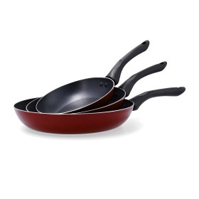 Set of pans Quid Cappy Burgundy Metal 3 Pieces by Quid, Frying pan and saucepan sets - Ref: S2711926, Price: 23,09 €, Discoun...