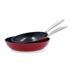 Set of pans Quid Mirro Red Metal 3 Pieces by Quid, Frying pan and saucepan sets - Ref: S2711950, Price: 25,92 €, Discount: %