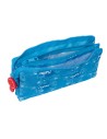 Zweifaches Mehrzweck-Etui Los Pitufos Blau 22 x 12 x 3 cm | Tienda24 Tienda24.eu