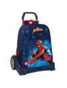 School Rucksack with Wheels Spider-Man Neon Navy Blue 33 x 42 x 14 cm | Tienda24 Tienda24.eu