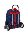 School Rucksack with Wheels Spider-Man Neon Navy Blue 33 x 42 x 14 cm | Tienda24 Tienda24.eu