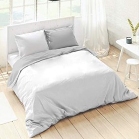 Funda Nórdica Naturals FUNDA NORDICA BICOLOR REVERSIBLE Gris Blanco Blanco/Gris Cama de 90 (150 x 270 cm) de Naturals, Edredo...