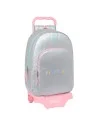 Mochila Escolar com Rodas Benetton Silver Acolchoado Prateado 30 x 46 x 14 cm | Tienda24 Tienda24.eu