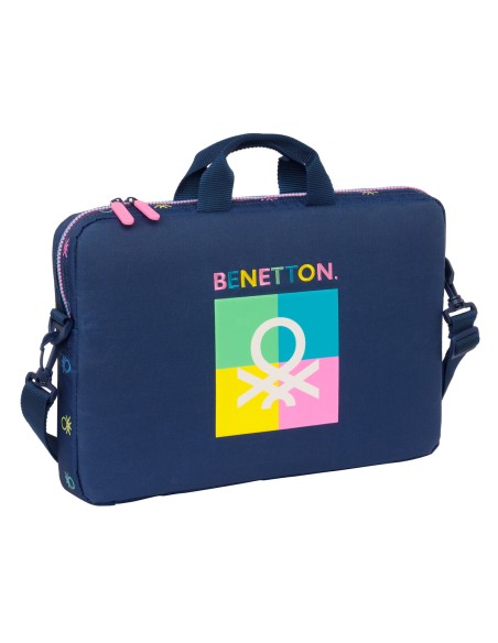 Mala para Portátil Benetton Cool Azul Marinho 40 x 27 x 4 cm | Tienda24 Tienda24.eu