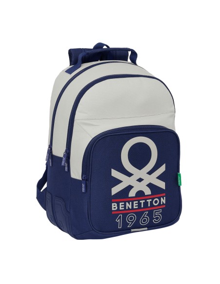 Cartable Benetton Varsity Gris Blue marine 32 x 42 x 15 cm | Tienda24 Tienda24.eu