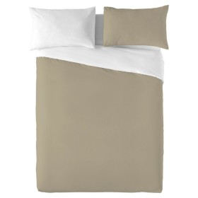 Funda Nórdica Naturals FUNDA NORDICA BICOLOR REVERSIBLE Reversible Beige Blanco Cama de 90 Cama de 80/90 (150 x 220 cm) de Na...