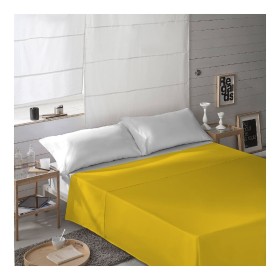 Top sheet Naturals Mustard 210 x 270 cm (Double) by Naturals, Sheets and pillowcases - Ref: S2806642, Price: 18,88 €, Discoun...