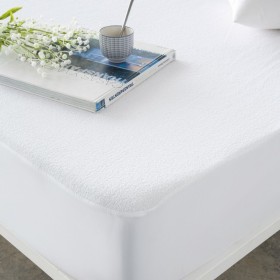 Mattress protector Naturals White Double 135 x 190/200 cm by Naturals, Mattresses and bed bases - Ref: S2806801, Price: 18,31...