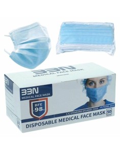 Máscara Higiénica Azul Adulto (50 uds) de BigBuy Wellness, Descartáveis - Ref: S4510303, Precio: €26.75, Descuento: %