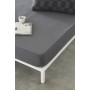 Fitted bottom sheet Naturals ELBA Dark grey 135 x 200 (Double) by Naturals, Sheets and pillowcases - Ref: S2807459, Price: 24...