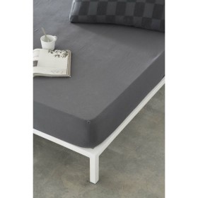 Fitted bottom sheet Naturals ELBA Dark grey 150 x 200 (King size) by Naturals, Sheets and pillowcases - Ref: S2807460, Price:...