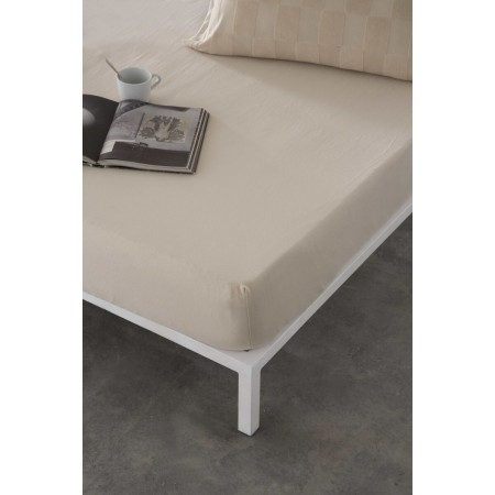 Sábana Bajera Ajustable Naturals ELBA Beige 90 x 190/200 cm (Cama de 90) de Naturals, Sábanas y fundas de almohada - Ref: S28...