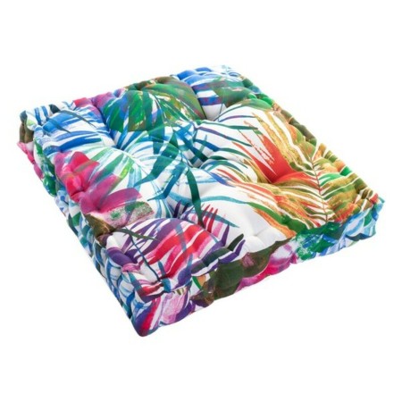 Cushion DKD Home Decor 8424001666423 Ocean Polyester Aluminium Multicolour Tropical Leaf of a plant (43 x 43 x 7 cm) by DKD H...