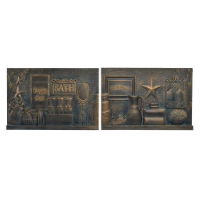 Decoração de Parede DKD Home Decor Cobre 60 x 4 x 40 cm (2 Unidades) (2 pcs) de DKD Home Decor, Adornos - Ref: S3007612, Preç...