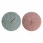 Reloj de Pared DKD Home Decor Verde Rosa 40,5 x 5,5 x 40,5 cm (2 Unidades) de DKD Home Decor, Relojes de pared - Ref: S300988...