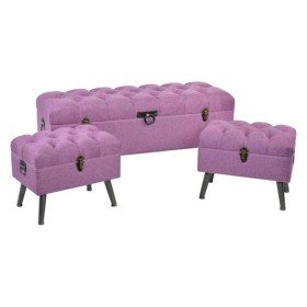 Banquette DKD Home Decor  Doré Métal Marron Velours (120 x 42 x 48 cm) | Tienda24 - Global Online Shop Tienda24.eu