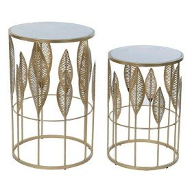 Conjunto de 2 mesas Home ESPRIT Dourado Metal 42 x 42 x 52 cm | Tienda24 - Global Online Shop Tienda24.eu