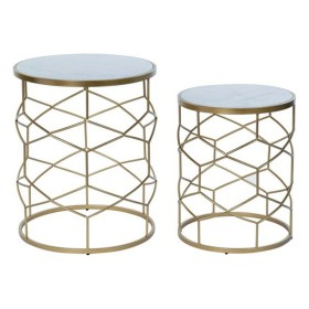 Side table DKD Home Decor Golden Metal White Marble 46 x 46 x 57 cm by DKD Home Decor, Tables - Ref: S3010945, Price: 204,78 ...